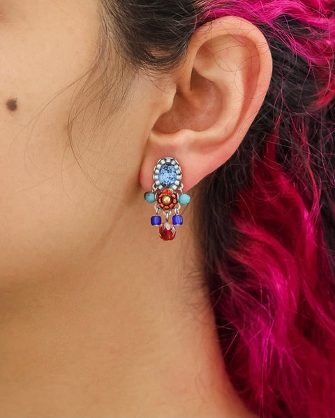 385516 AyalaBar boucle d’oreille indigo et rouge