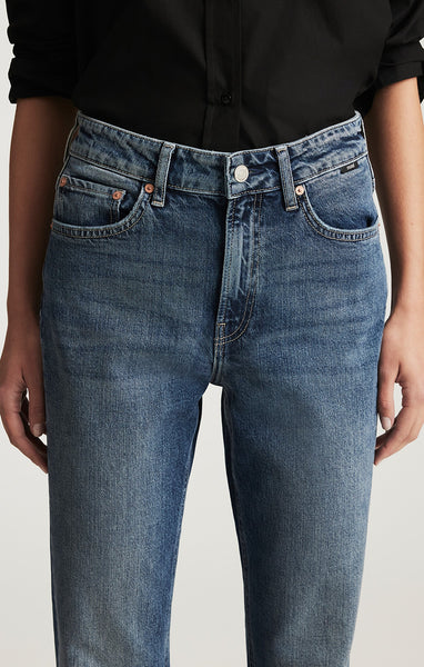 390125 Mavi jean droit bleu délavé NEW YORK