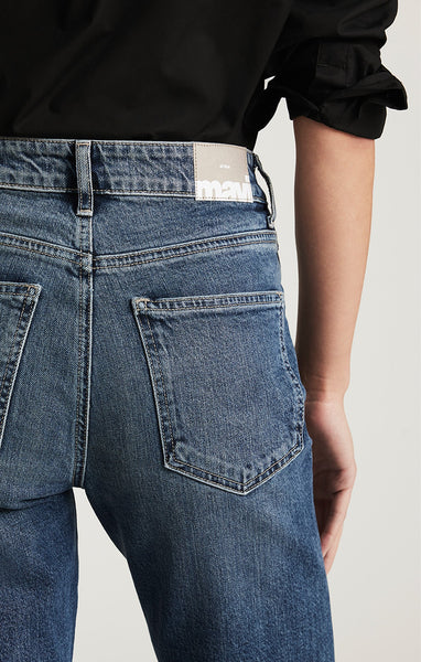 390125 Mavi jean droit bleu délavé NEW YORK