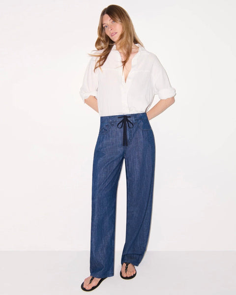 388916 BAGGY jean fluide bleu