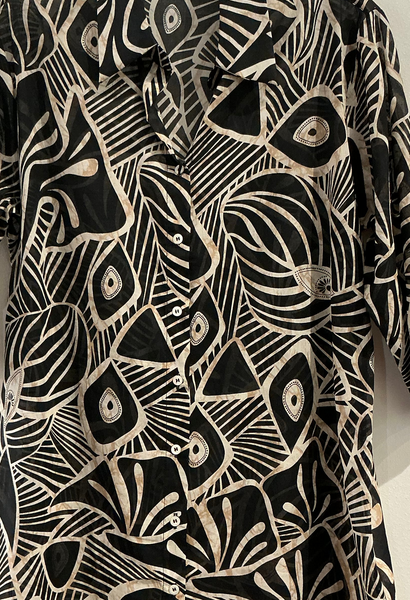 367516 VLT’S tunique imprimé noir et beige