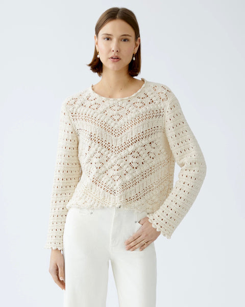 273815 Oui chandail crochet crème Gardenia