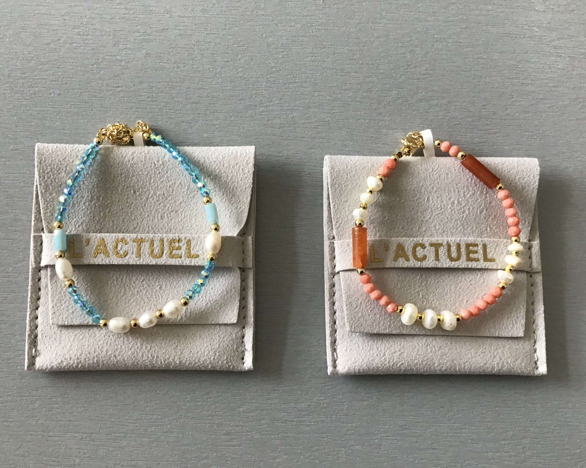 333225 L’ACTUEL bracelets cristaux et perles eau douce