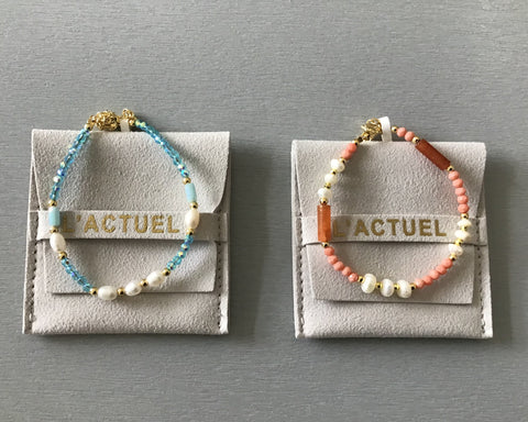 333225 L’ACTUEL bracelets cristaux et perles eau douce