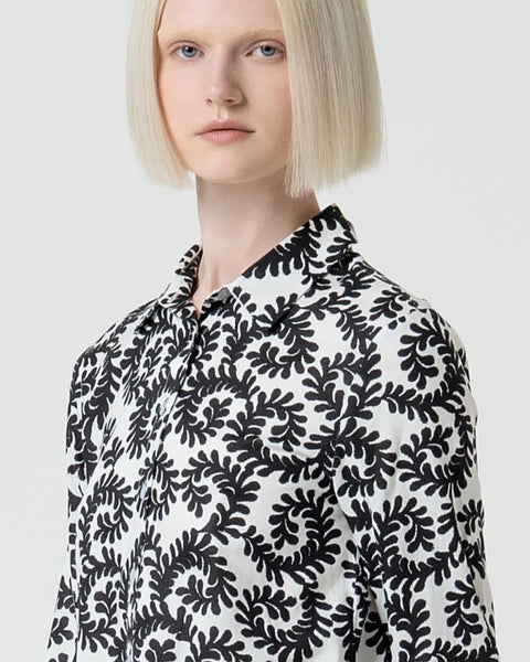 302715 Surkana chemisier tunique motif noir