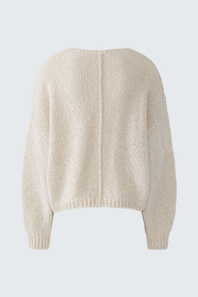 409926 Oui chandail beige en laine et mohair