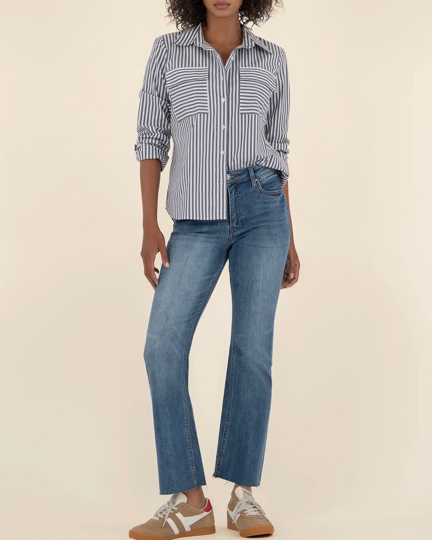 392125 KUT Jeans KELSEY cheville évasée bleu moyen