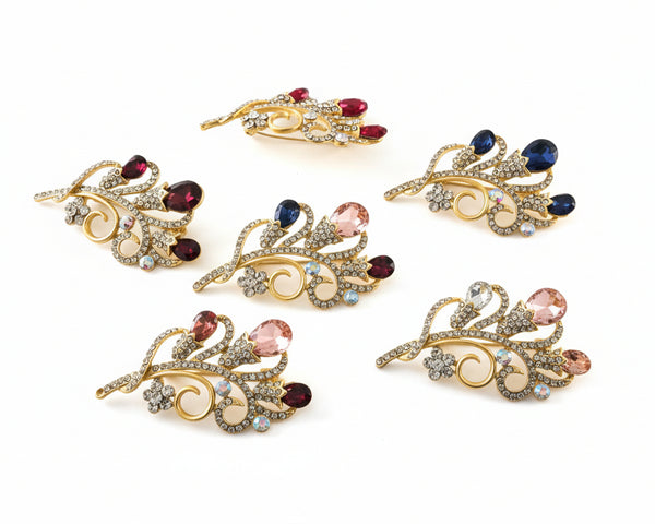 399816 L'Actuel Broche forme branche avec zircons et pierres