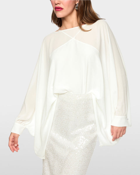 371416 Marccain blouse manches vaporeuses