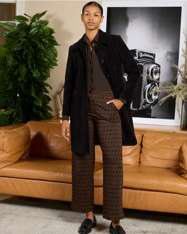 355925 SURKANA Manteau long velours noir