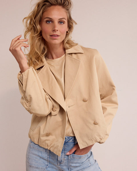 365516 Tramontana manteau crop style trench