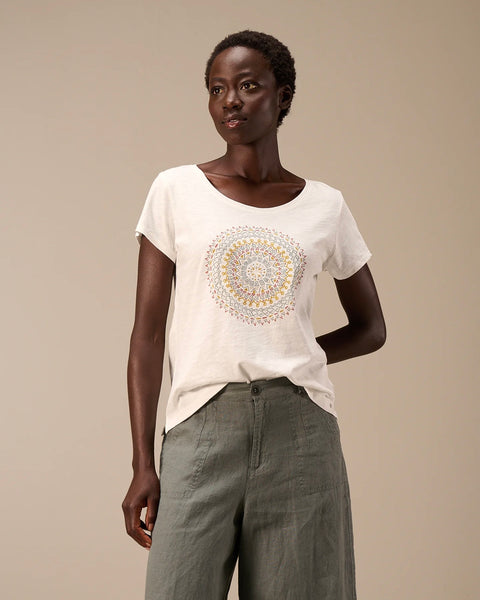 393516 t-shirt off-white imprimé coton bio