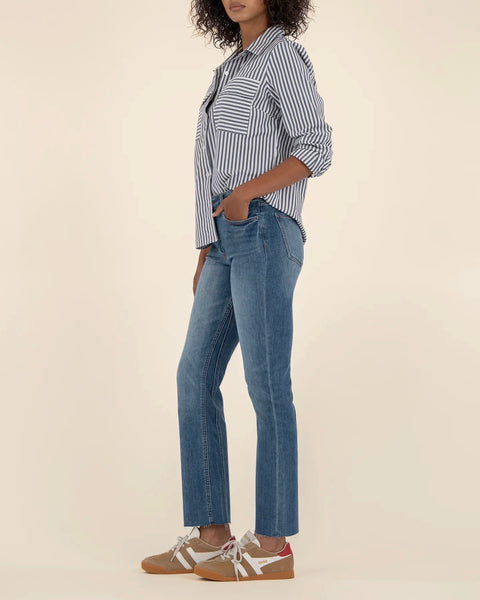 392125 KUT Jeans KELSEY cheville évasée bleu moyen