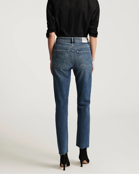 390125 Mavi jean droit bleu délavé NEW YORK