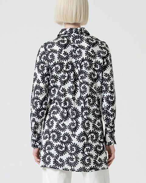302715 Surkana chemisier tunique motif noir