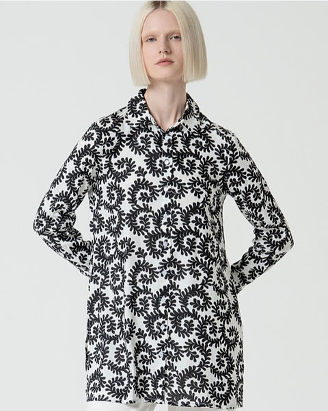 302715 Surkana chemisier tunique motif noir