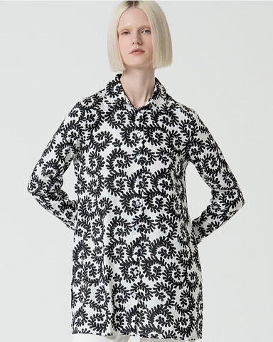302715 Surkana chemisier tunique motif noir