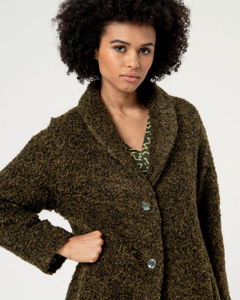 222824 SURKANA manteau bouclé vert