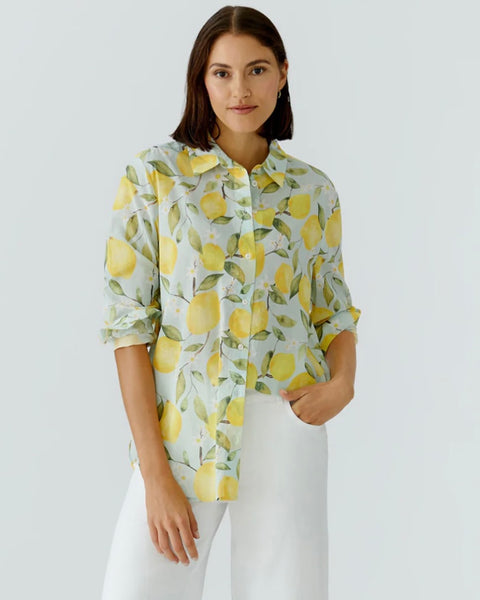 395316 Oui chemisier imprimé citron