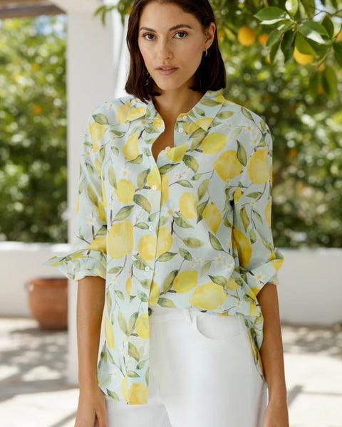 395316 Oui chemisier imprimé citron