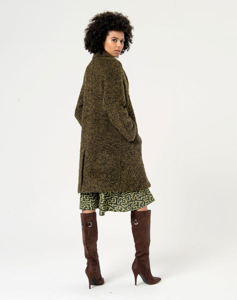 222824 SURKANA manteau bouclé vert
