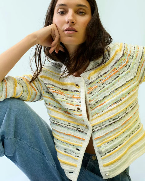 389816 Oui cardigan en tricot coloré