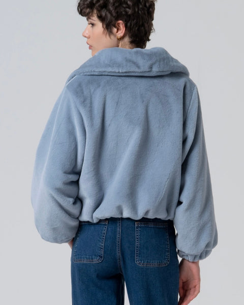 355825 SURKANA Manteau court fausse-fourrure