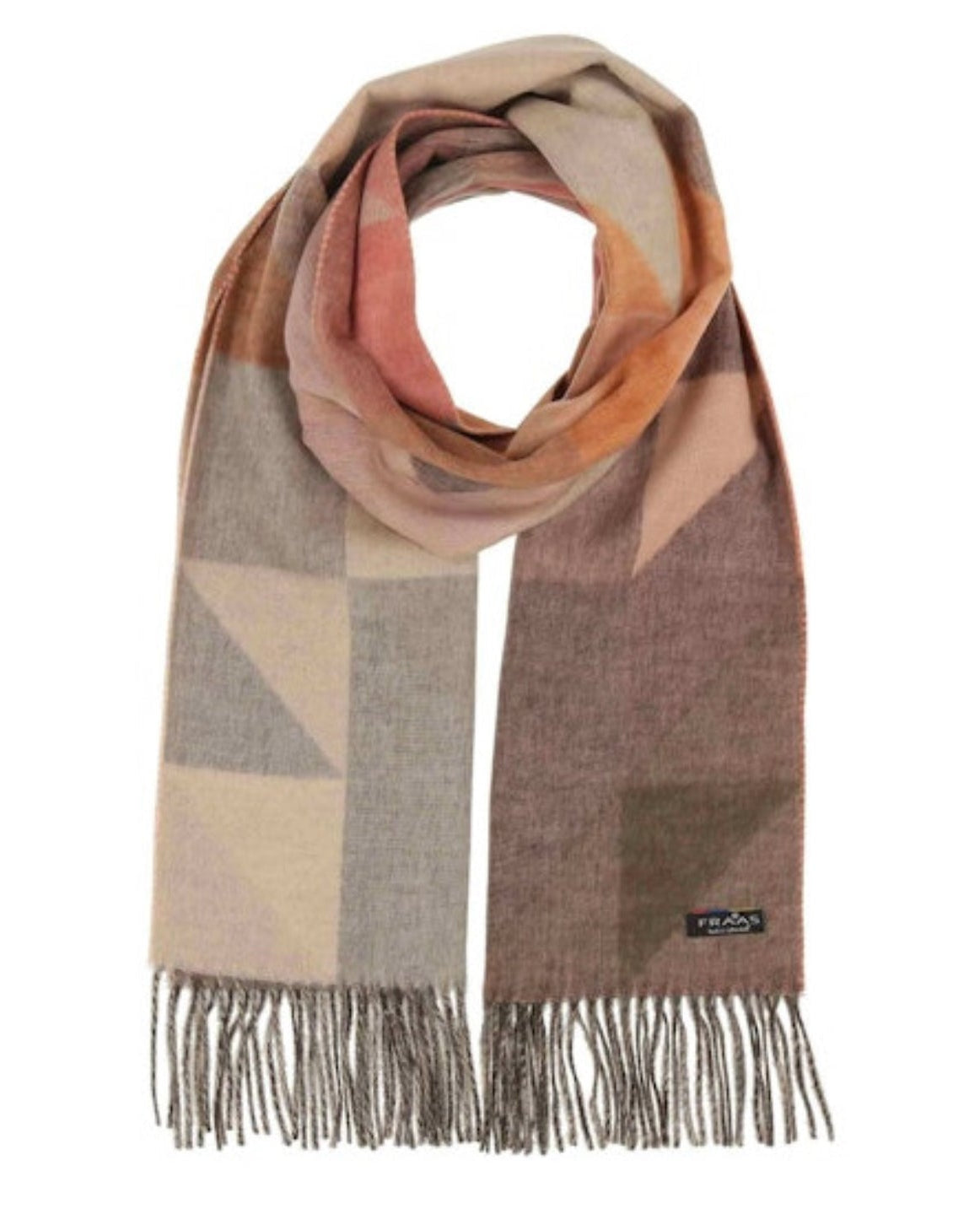 392925 Fraas foulard motifs géométriques rose pêche