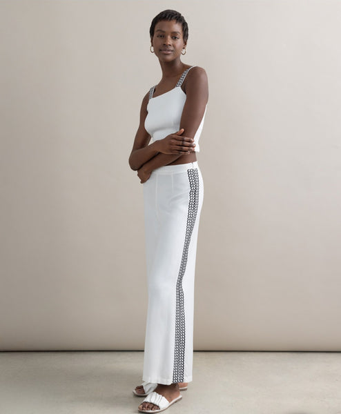 303215 SURKANA palazzo avec broderie noire