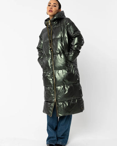 362625 Coster manteau matelassé métallique kaki
