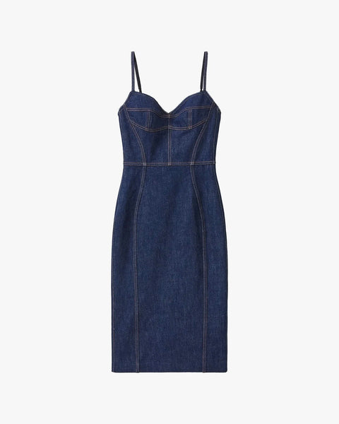 272015 Miss Sixty robe denim/bustier longueur midi