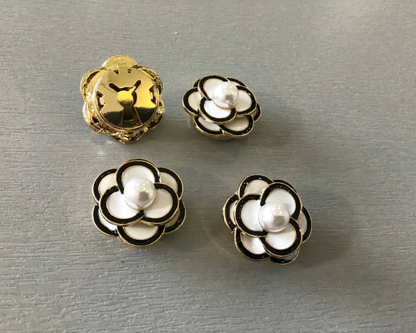 375516 L’ACTUEL clip bouton fleur résine