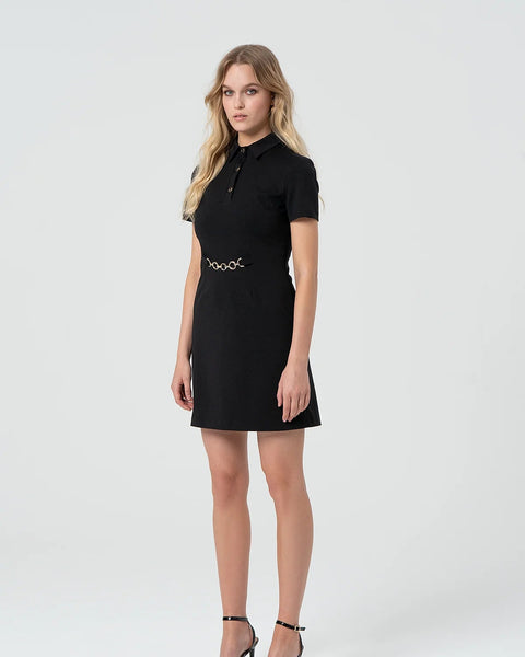 297315 FRACOMINA Robe polo noire