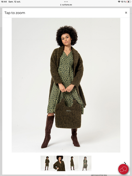 222824 SURKANA manteau bouclé vert