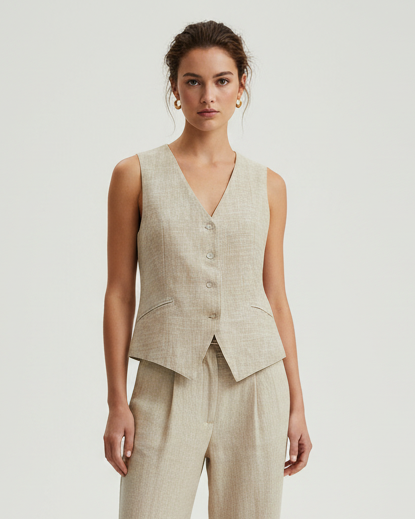 378116 L’Actuel gilet ajustable en lin