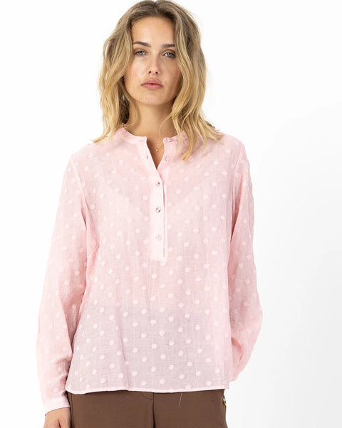 387116 Coster blouse à pois