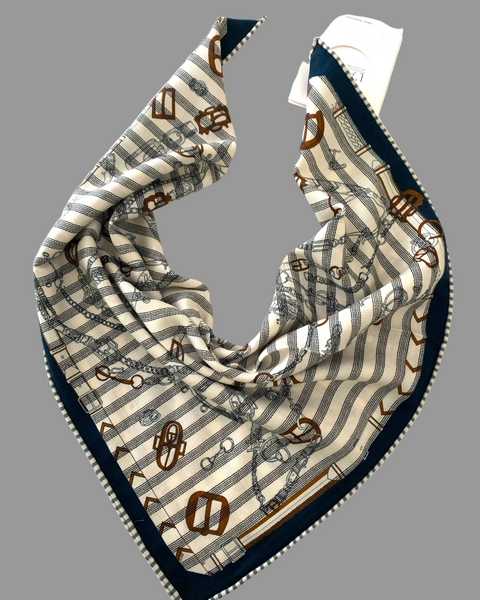 391625 San can si  foulard laine et soie réversible