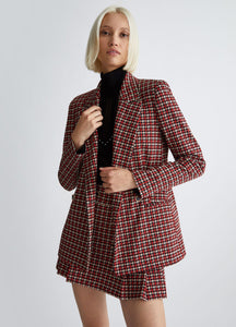 589323 Liu Jo veston pied de poule rouge