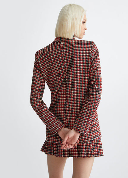 589323 Liu Jo veston pied de poule rouge