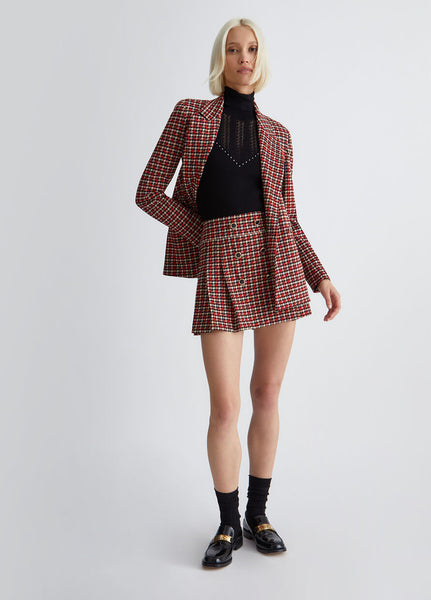 589323 Liu Jo veston pied de poule rouge