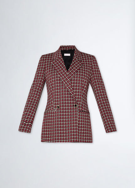 589323 Liu Jo veston pied de poule rouge