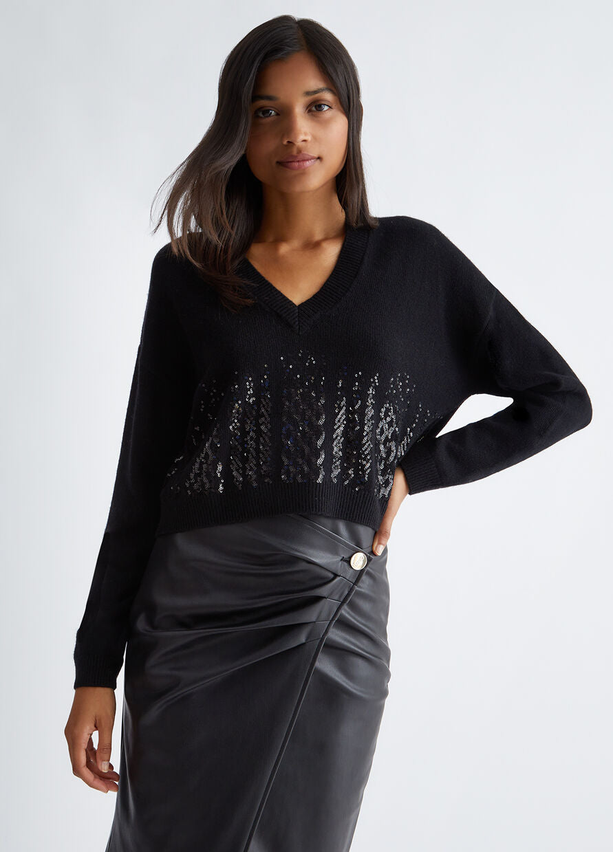 589423 Liu Jo tricot crop noir