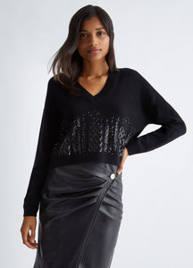 589423 Liu Jo tricot crop noir