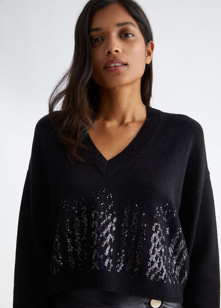 589423 Liu Jo tricot crop noir