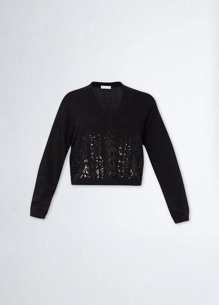 589423 Liu Jo tricot crop noir