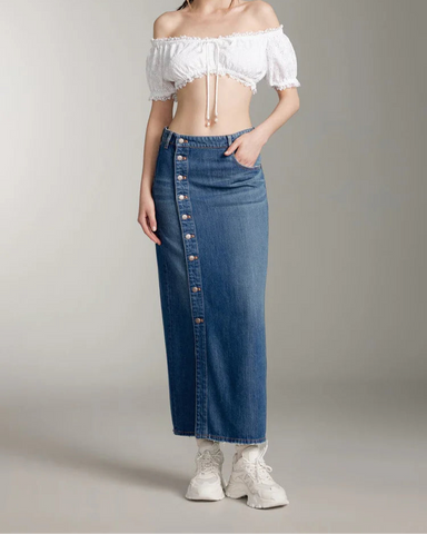 Jupe denim maxi Miss Sixty asymétrique