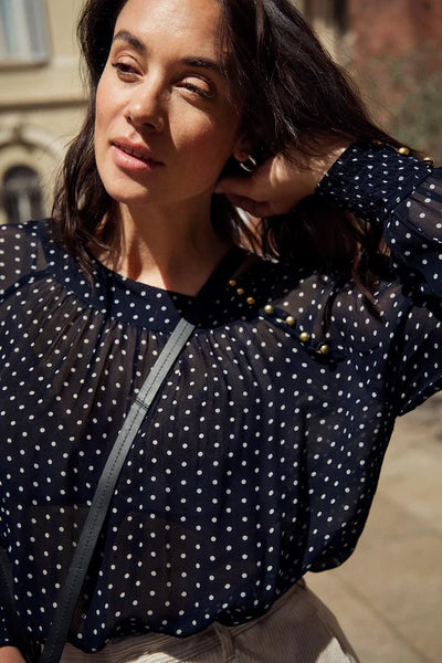 213024 PartTwo blouse avec petit pois L Actuel Accessoires Fringues