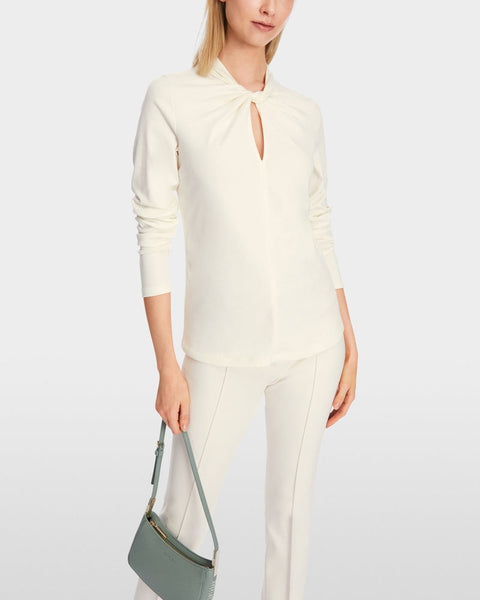 226824 Marccain chandail twist au col crème