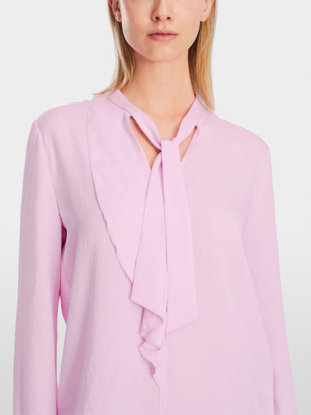 226924 Marccain blouse vaporeuse à volant rose