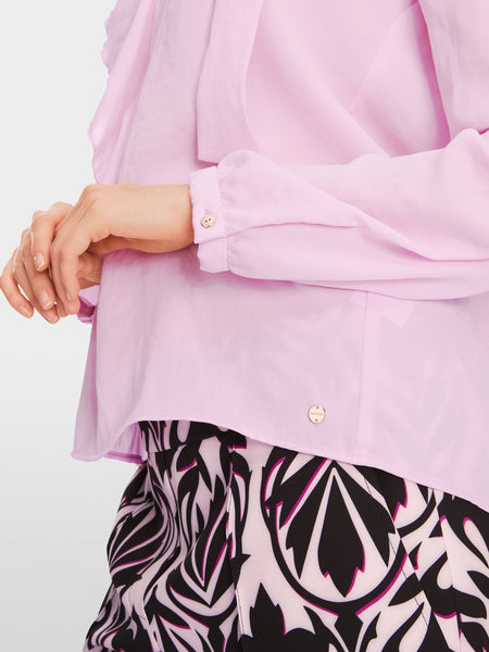 226924 Marccain blouse vaporeuse à volant rose